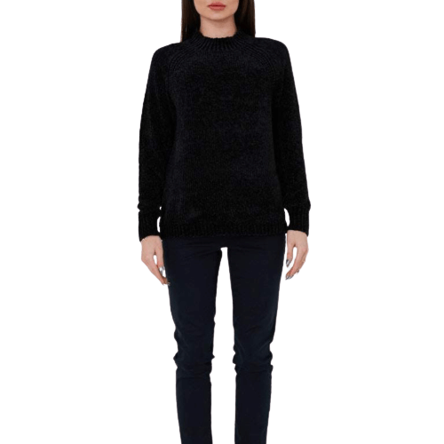 Black Velvety Pullover - Flamour.ro