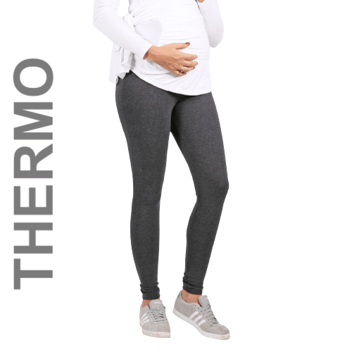 Maternity Grey Thermal Leggings - Flamour.ro