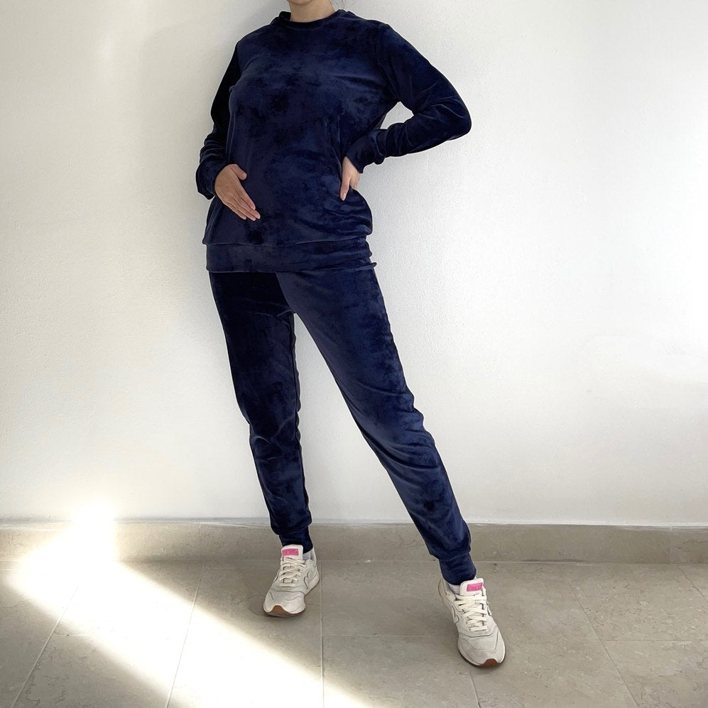 Trening Gravide Catifea Bleumarin