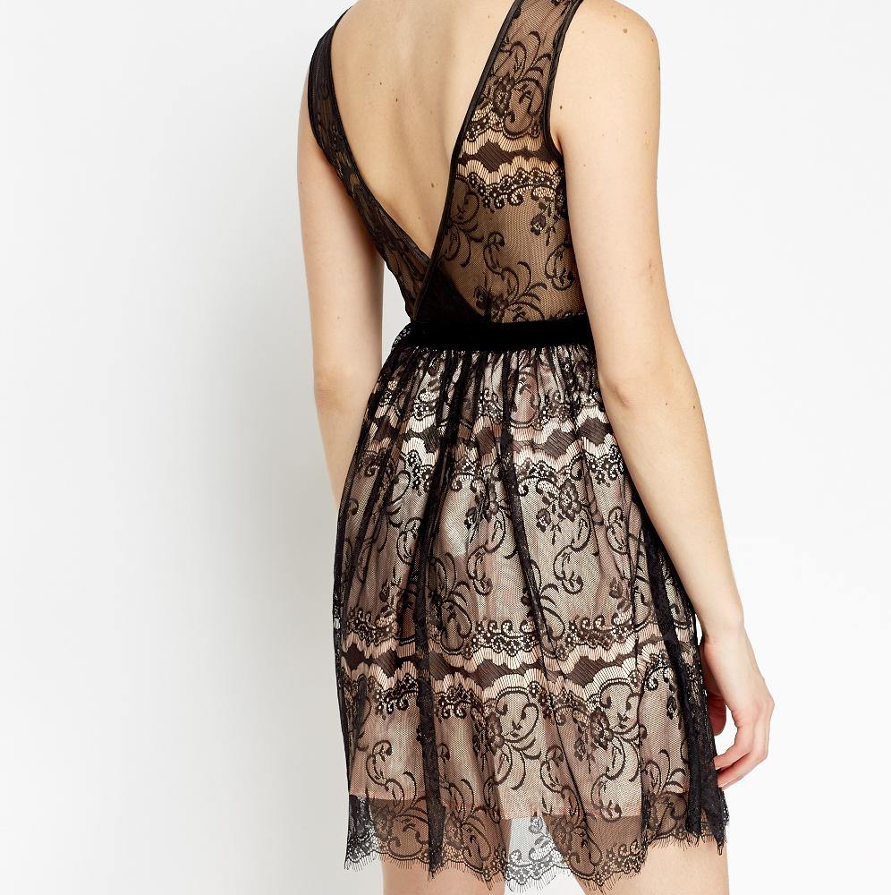 Lace Overlay Dress - Flamour.ro